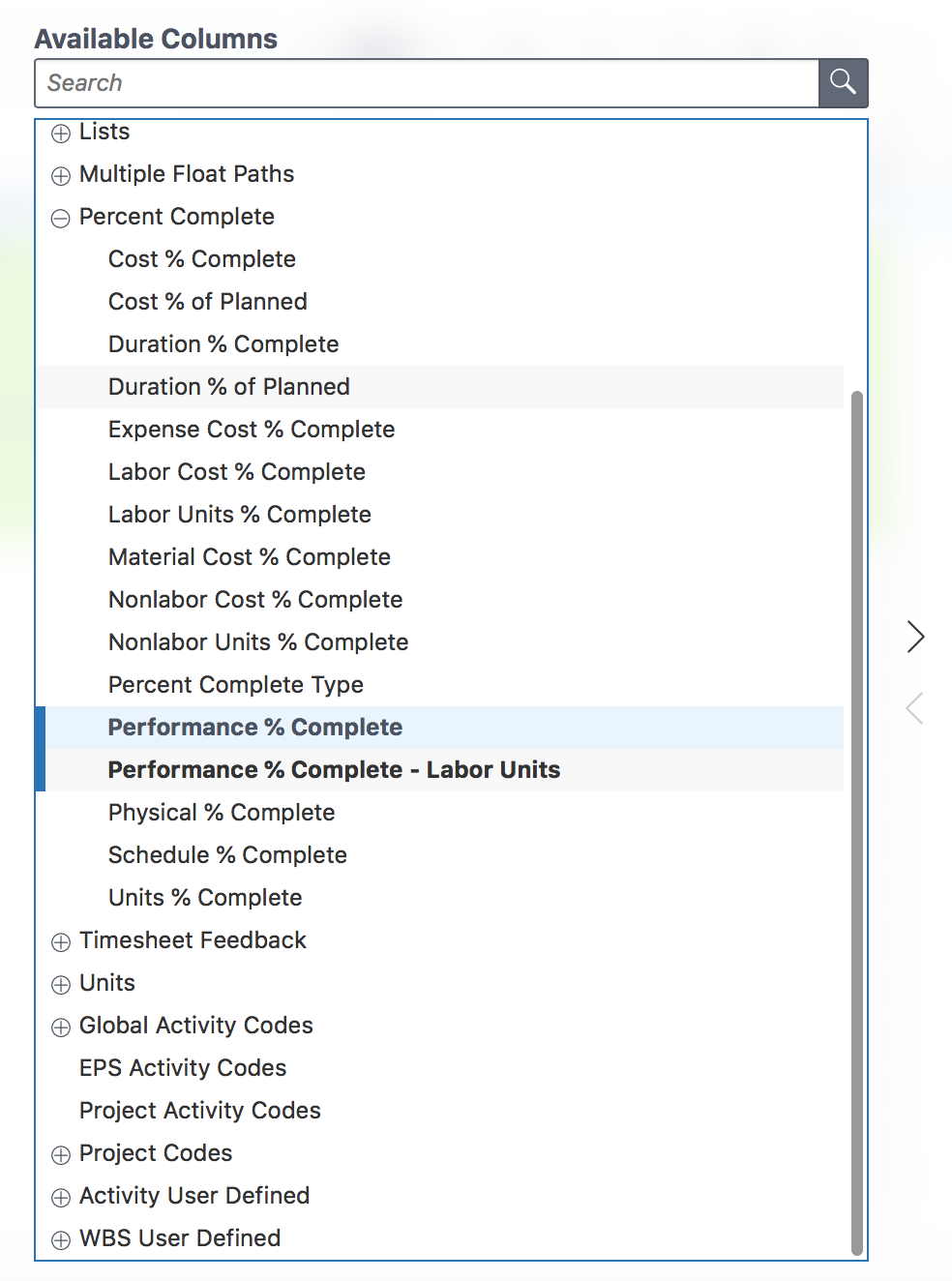 Performance % Complete - Labor Units